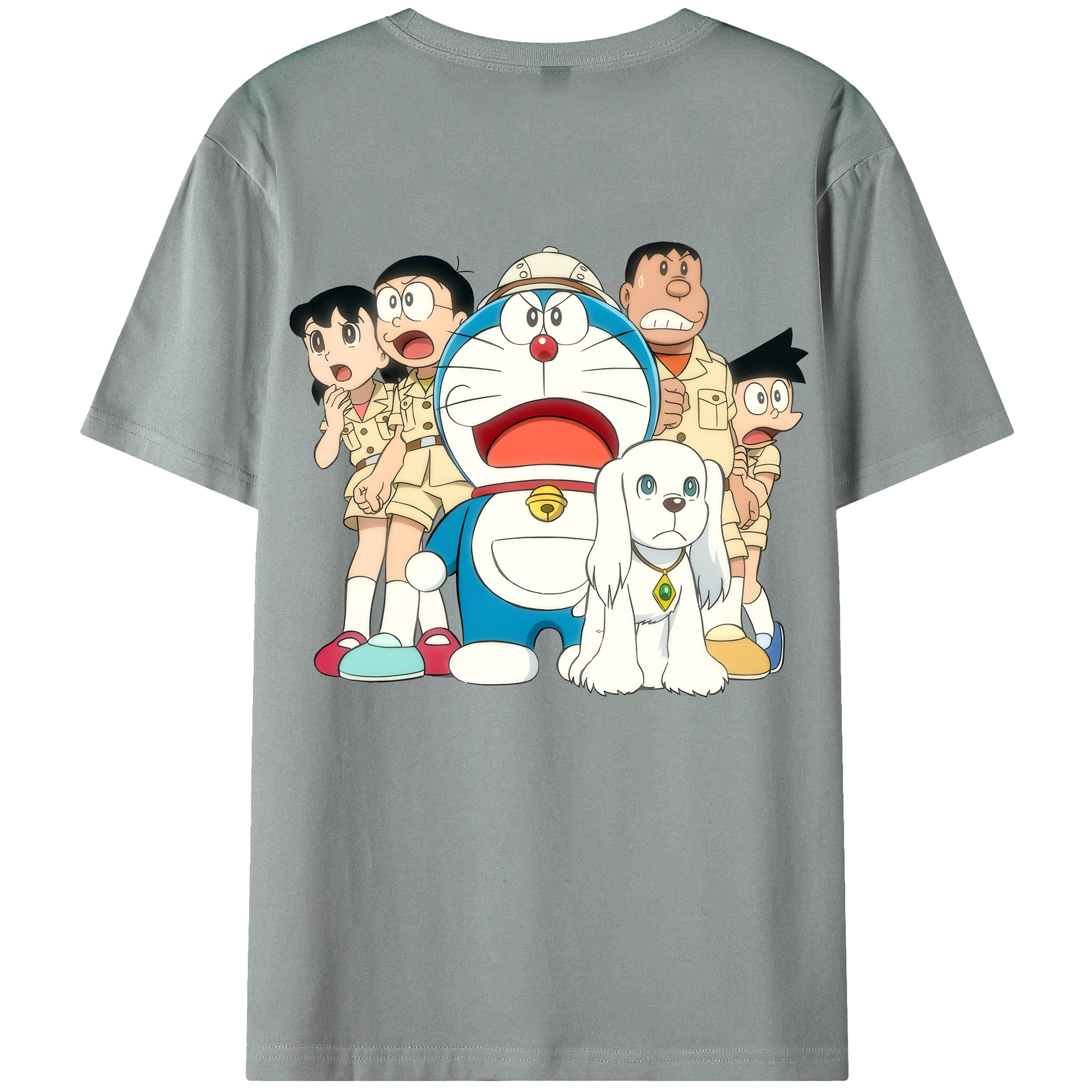 （画像用） ドラえもん Doraemon 綿100％ メンズ半袖Tシャツ（バックプリント） 通気性